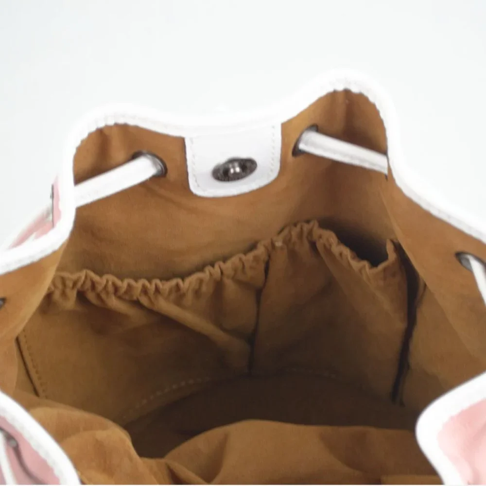 Patricia Nash Pink and White Brindisi Drawstring Bag